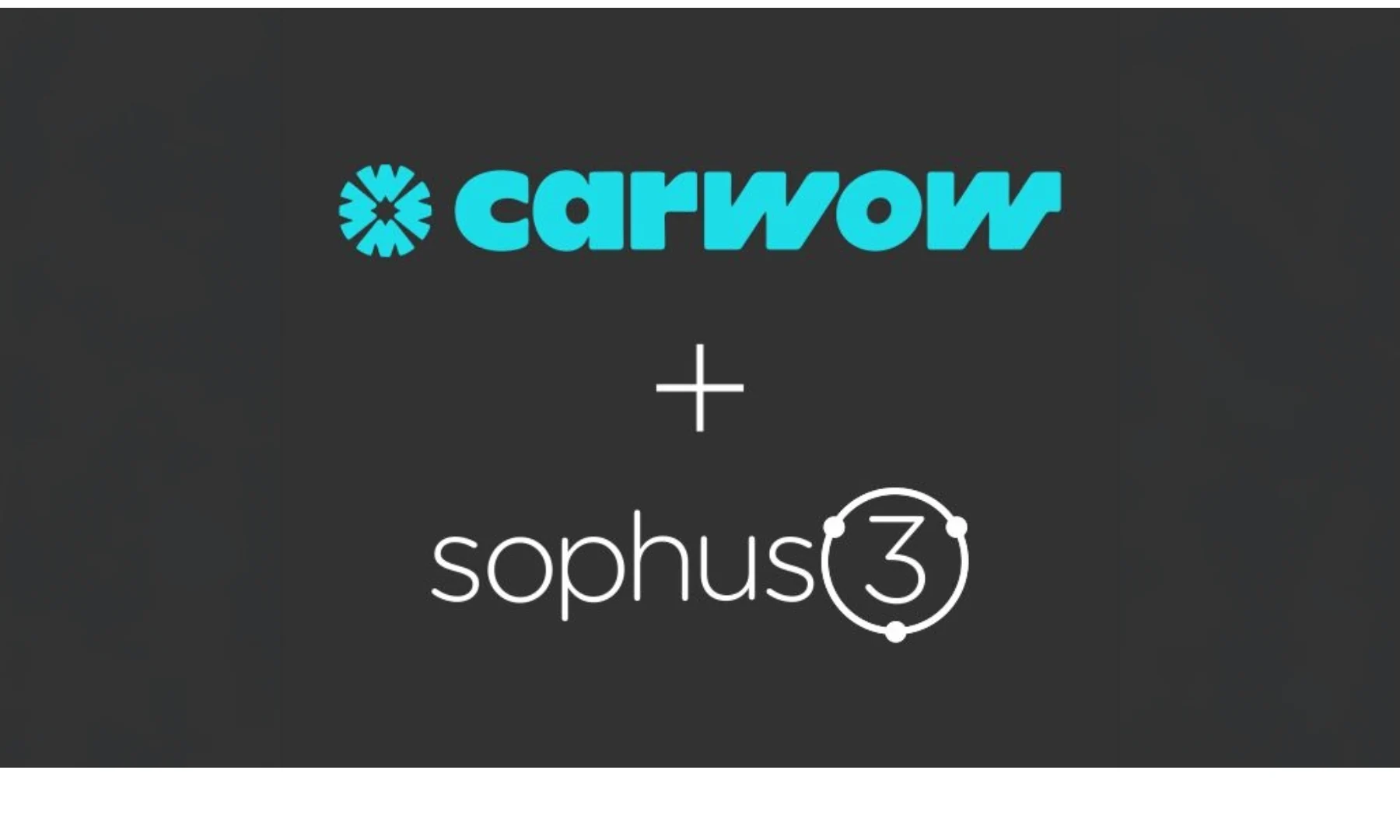 Carwow and Sophus3 partnership artwork; not an awards photograph
