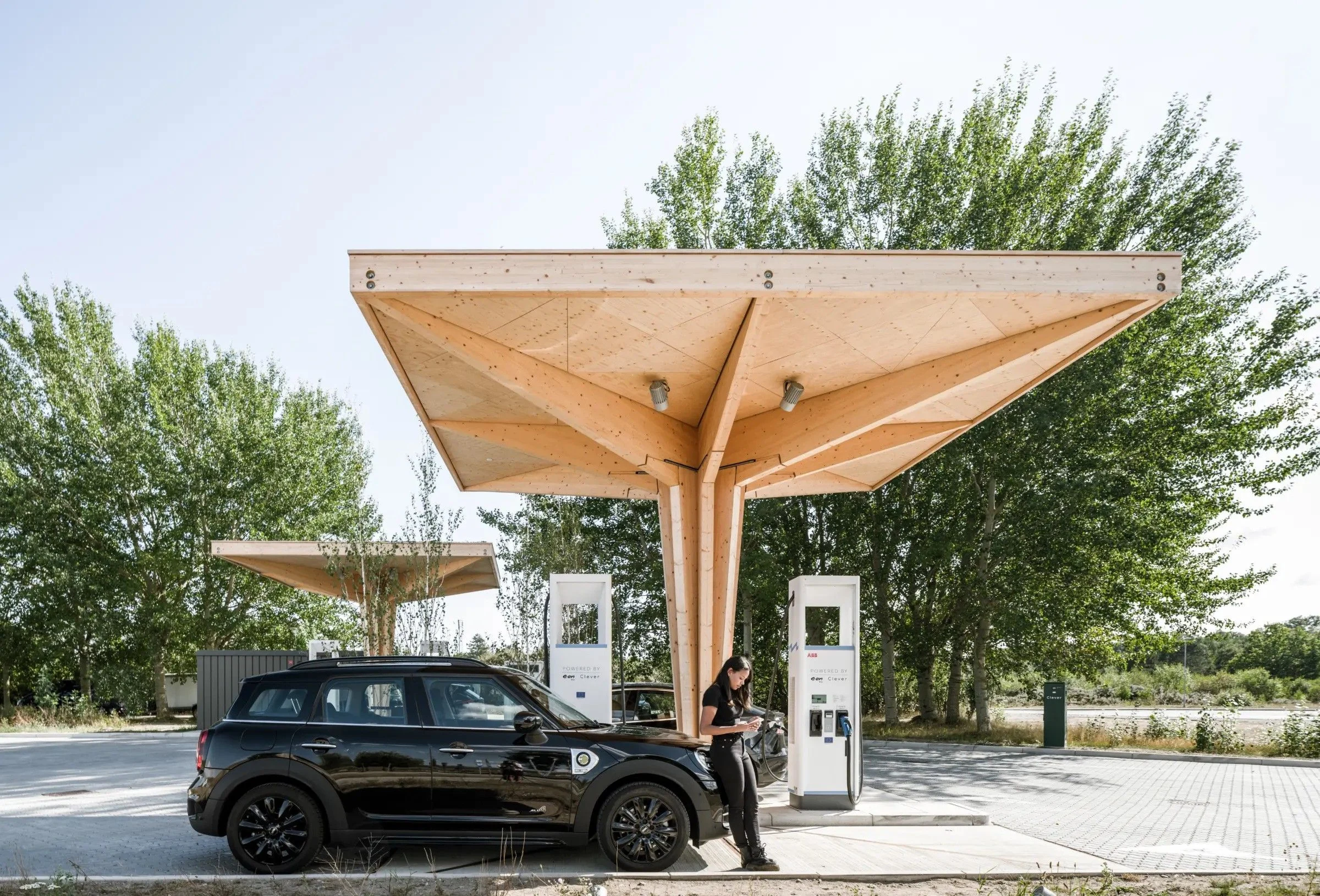 Driver using a public charging station