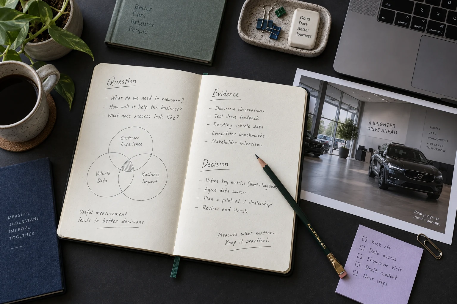Illustrative notebook planning a measurement project